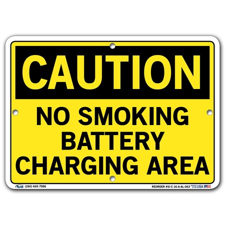 Vestil Aluminum Sign, 7-1/2" H, 10-1/2" W, Rectangle, English, SI-C-16-A-AL-063 SI-C-16-A-AL-063